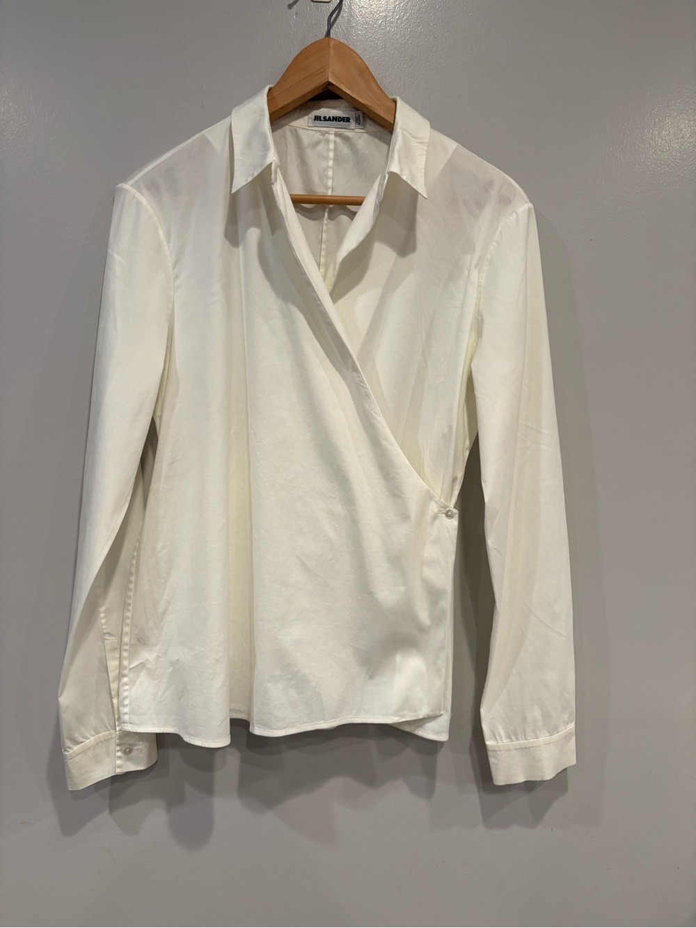 Jil Sander Off-White Wrap-Style Button Down Shirt
